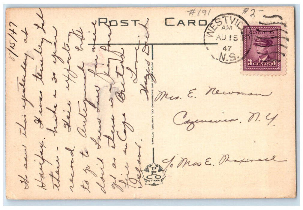 1947 Old Town Clock Citadel Hill Halifax Nova Scotia Canada Vintage Postcard