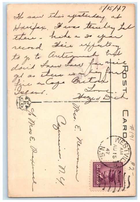 1947 Old Town Clock Citadel Hill Halifax Nova Scotia Canada Vintage Postcard