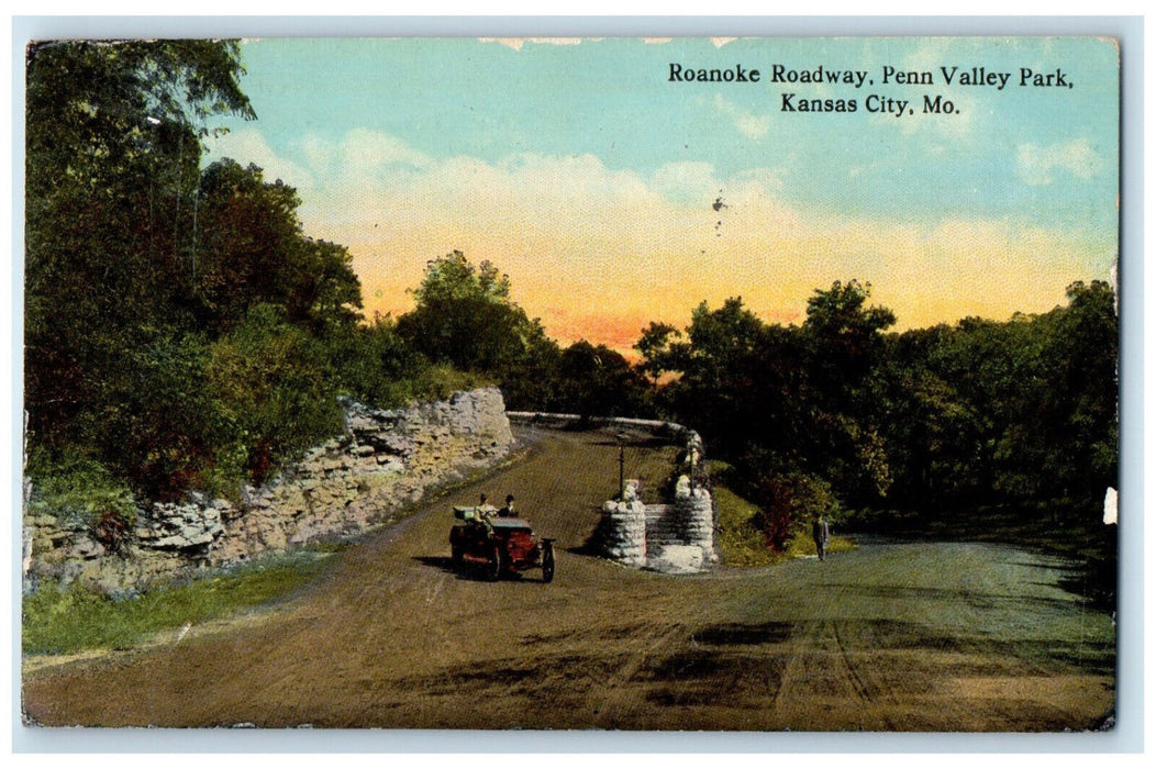 1912 Roanoke Roadway Penn Valley Park Kansas City Missouri MO Antique Postcard