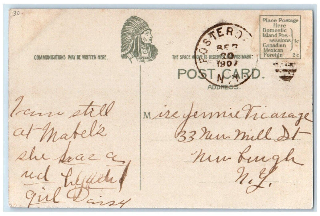 1907 View Of Fosterdale Sullivan County New York NY Posted Antique Postcard