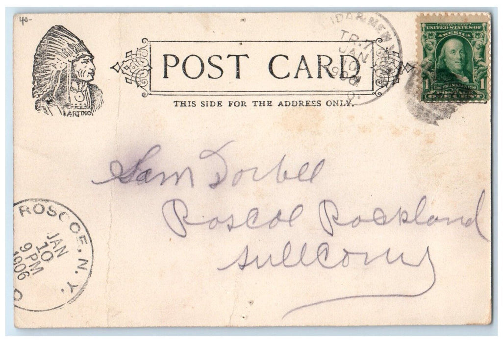 1906 Depot Train Railroad Station Mountaindale New York NY Antique Postcard