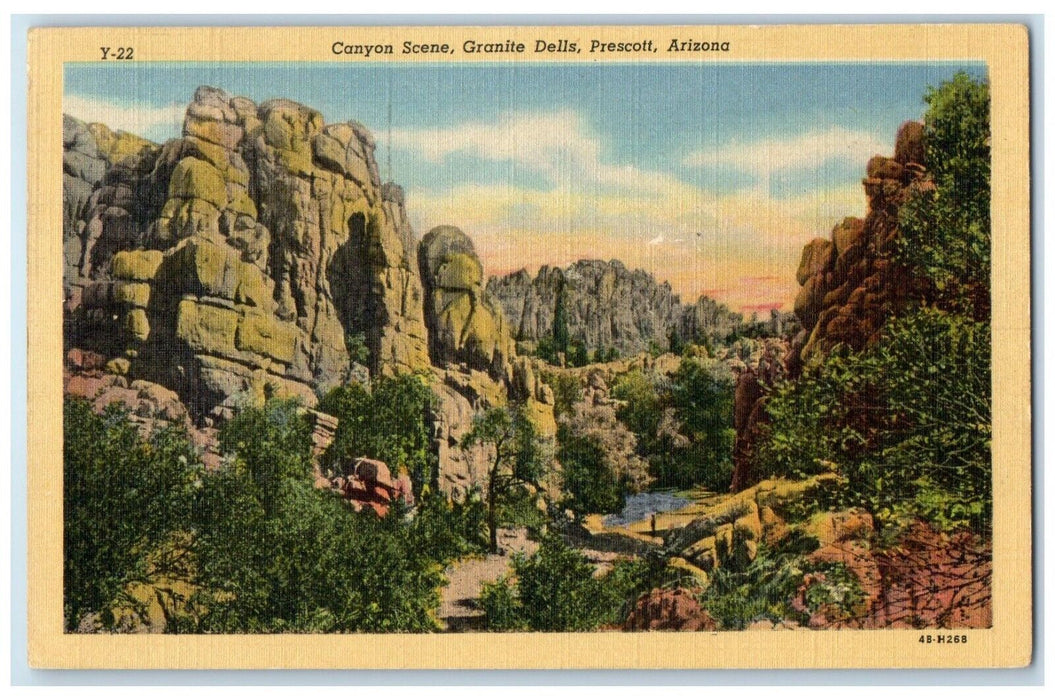 1951 Scenic View Canyon Scene Granite Dells Prescott Arizona AZ Antique Postcard