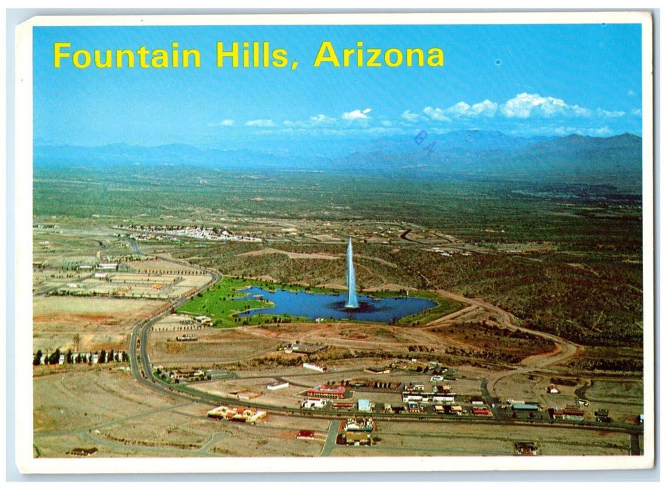 1983 Birds Eye View Highest Fountain Hills Phoenix Arizona AZ Vintage Postcard