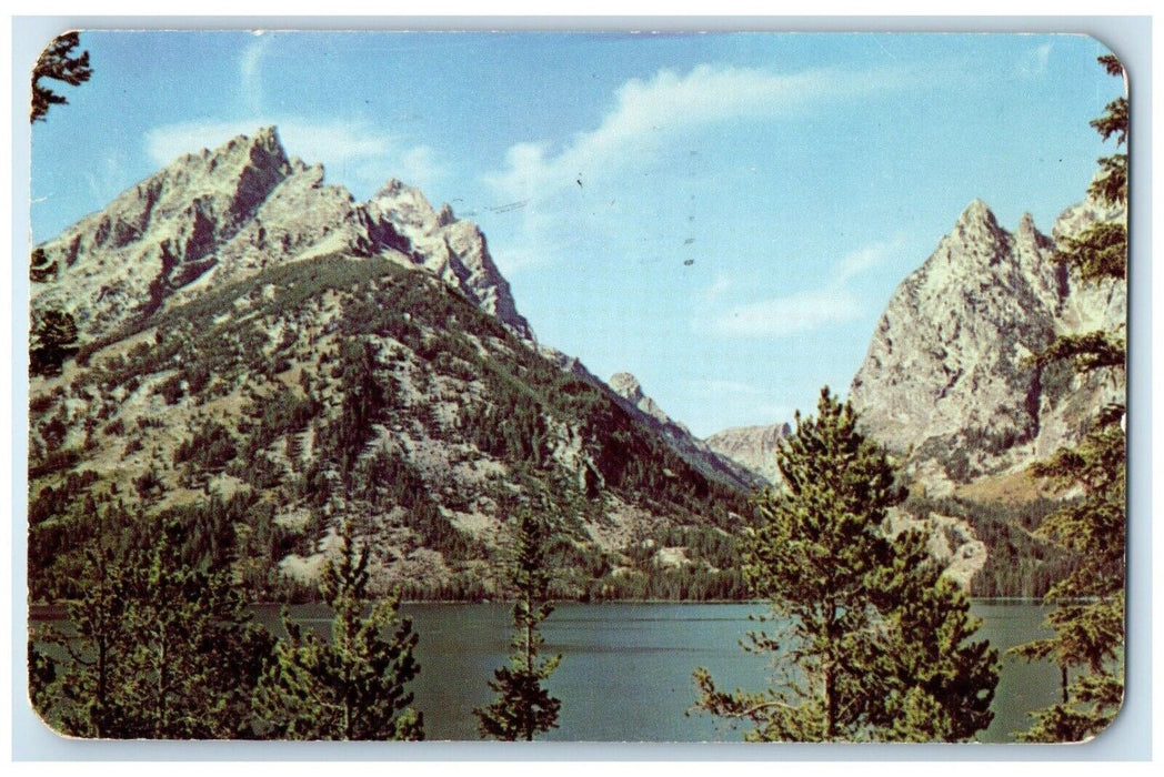 1954 Mt Teewinot Saddle Jenny Lake Teton National Park Wyoming Vintage Postcard
