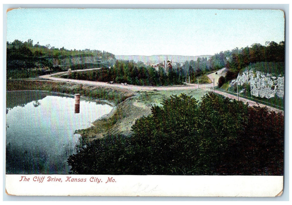 c1905 The Cliff Drive Kansas City Missouri MO Antique Posted Postcard