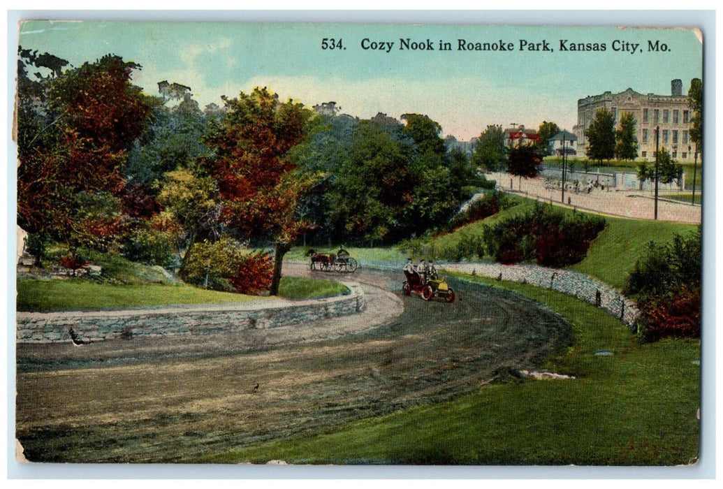 1914 Cozy Nook in Roanoke Park Kansas City Missouri MO Antique Postcard