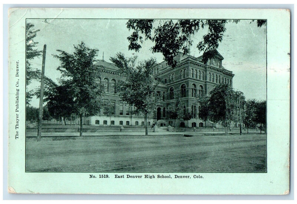 1909 East Denver High School Building Denver Colorado CO Antique Postcard