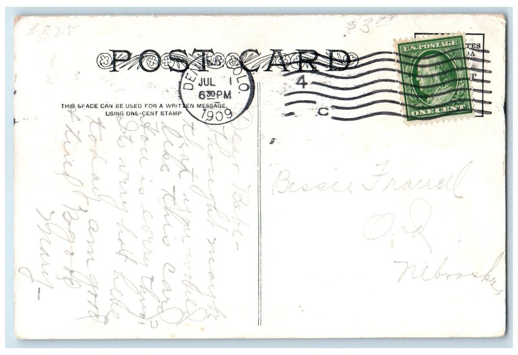 1909 East Denver High School Building Denver Colorado CO Antique Postcard