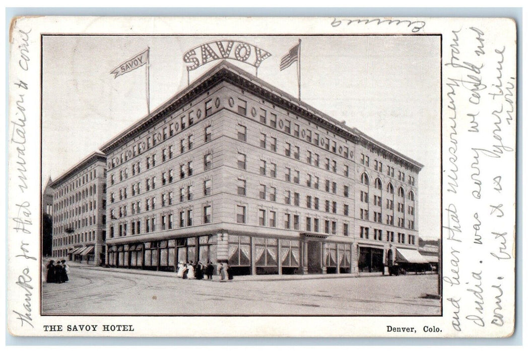 1911 The Savoy Hotel Building Denver Clyde Kansas KS Posted Antique Postcard