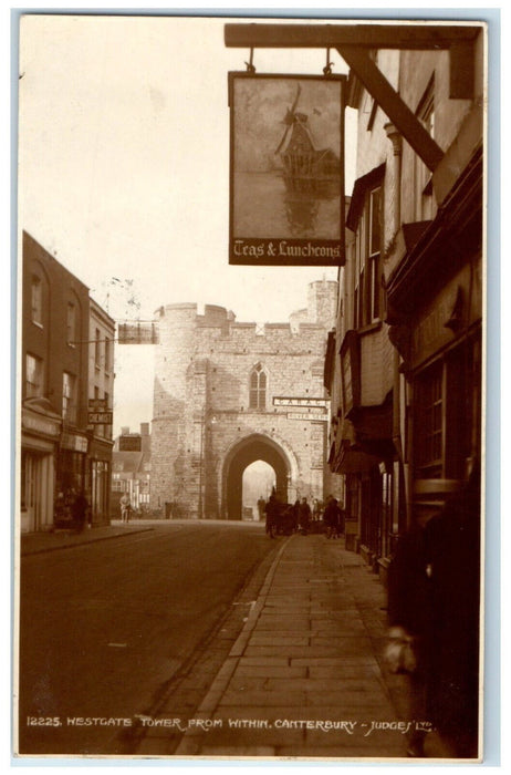 1937 Westgate Tower From Within Canterbury England RPPC Photo Postcard