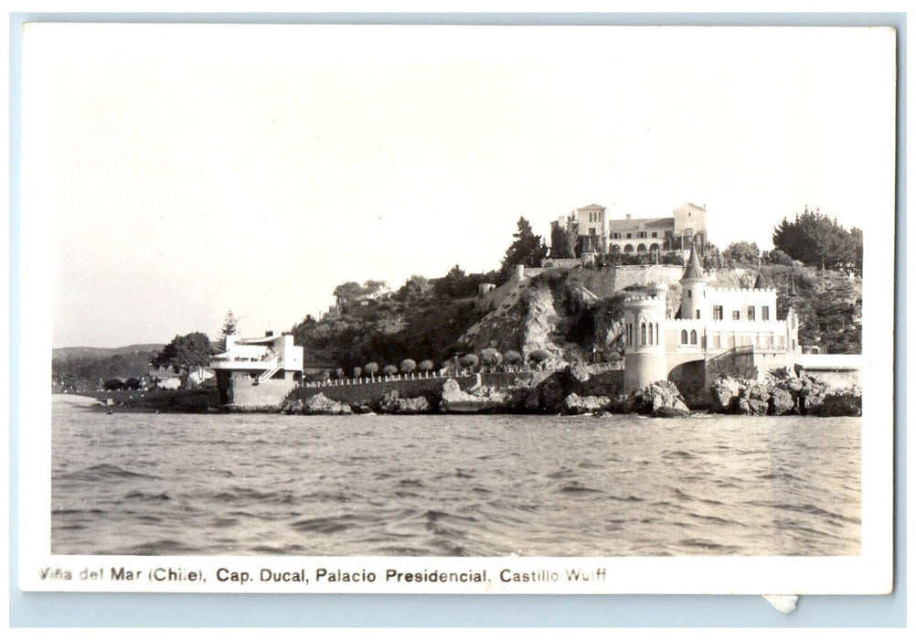 c1950's Ducal Palacio Presidencial Vina Del Mar (Chile) RPPC Photo Postcard