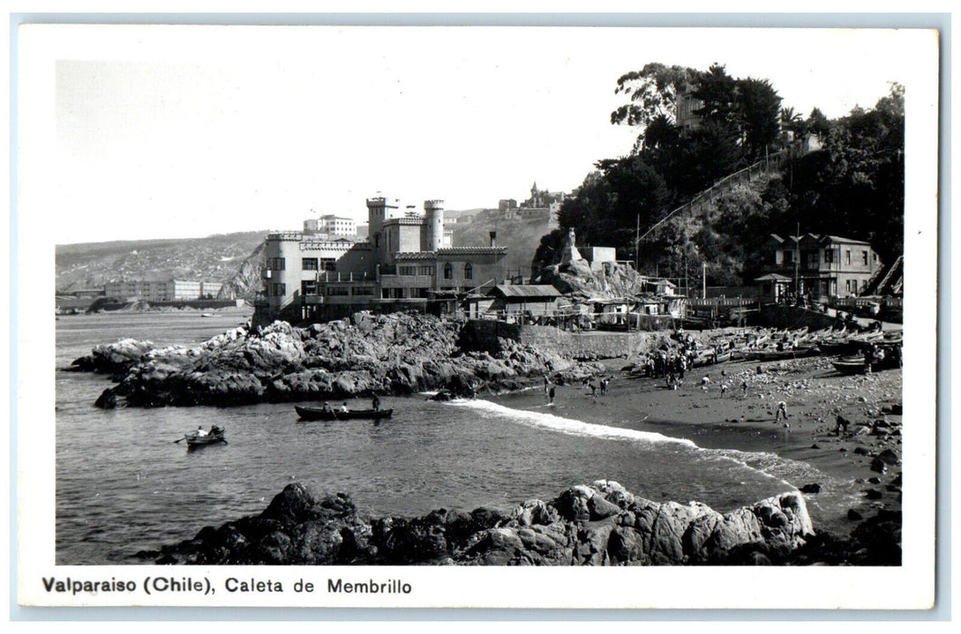 c1950's Caleta De Membrillo Valparaiso Chile RPPC Photo Unposted Postcard