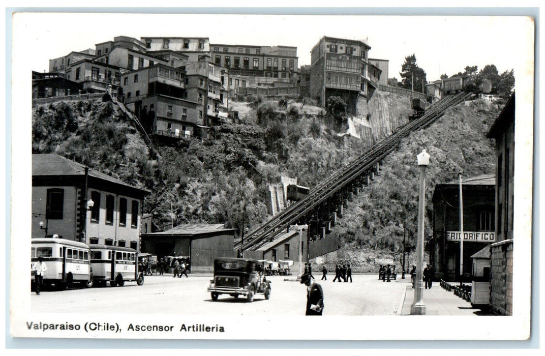 c1960's Ascensor Artillera Valparaiso Chile RPPC Photo Vintage Postcard