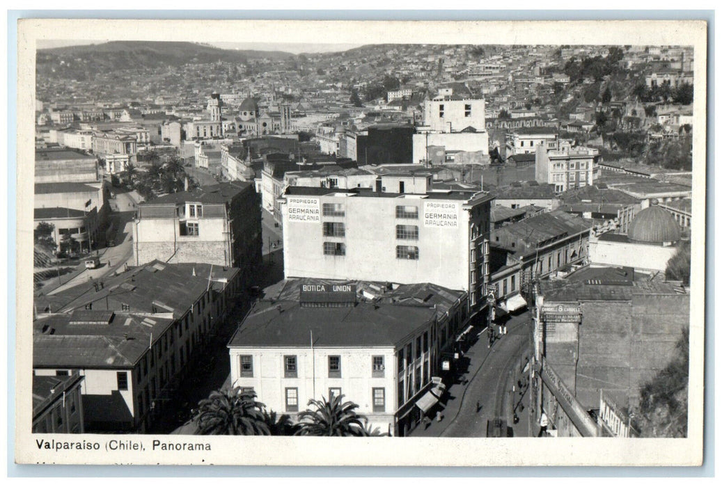 c1940's Valparaiso Panorama of Buildings Chile RPPC Photo Vintage Postcard