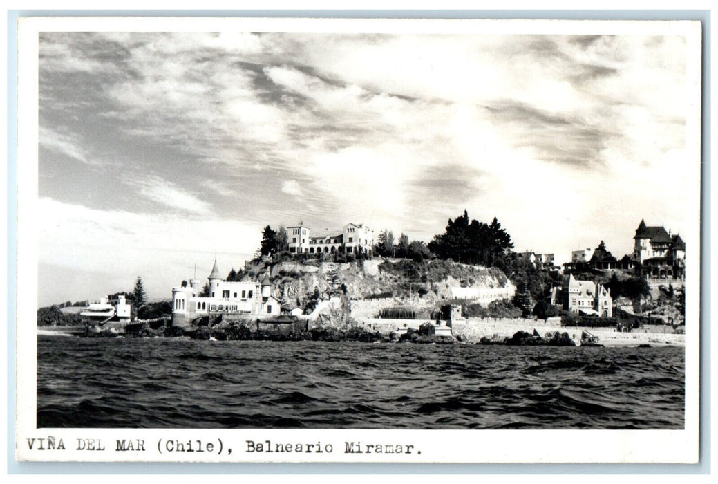 c1960's Vina Del Mar Balneario Miramar Chile RPPC Photo Vintage Postcard