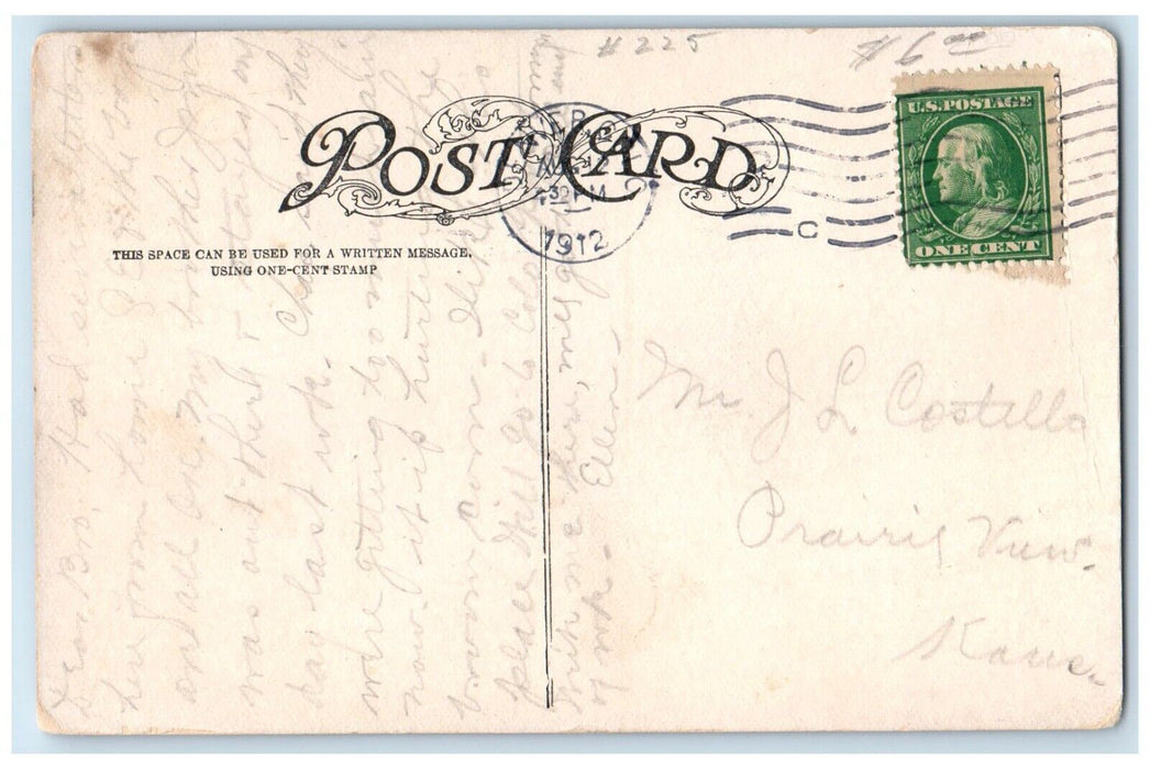 1912 Entrance To Elitch's Gardens Building Flag Denver Colorado CO Postcard