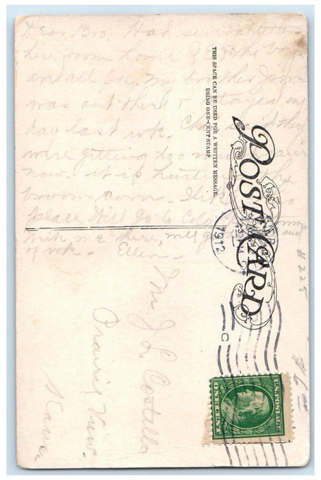 1912 Entrance To Elitch's Gardens Building Flag Denver Colorado CO Postcard