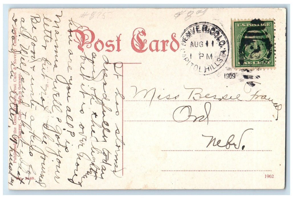 1909 The White City Swimming Pool Scene Denver Colorado CO Antique Postcard