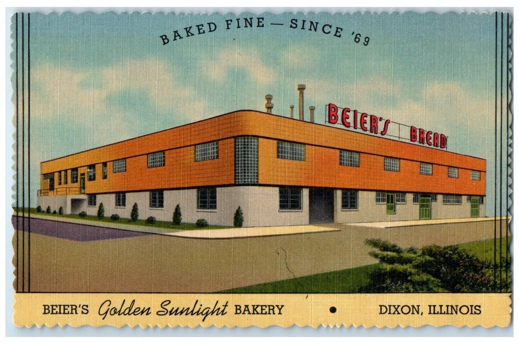 c1930's Beier's Golden Sunlight Bakery Dixon Illinois IL Vintage Postcard