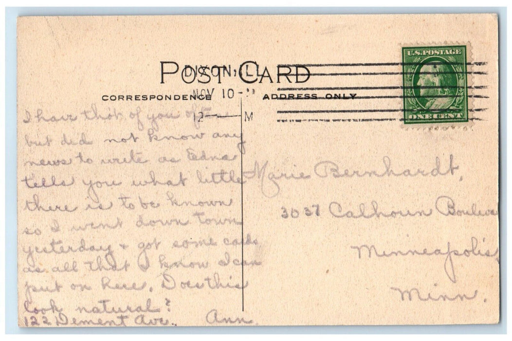 1911 View In 200 Acre Lowell Park Dixon Illinois IL Posted Antique Postcard