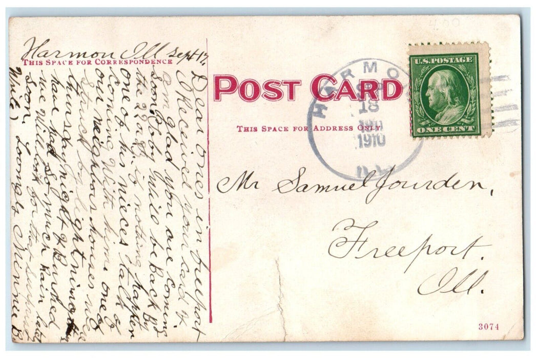 1910 Shoe Factory Building Smoke Dixon Harmon Illinois IL Antique Postcard
