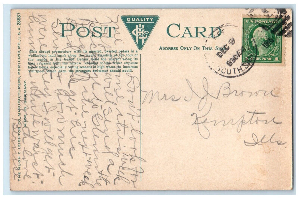 1916 Rock River Scenery Whirlpool Rocks Lower Bluff Dixon Illinois IL Postcard