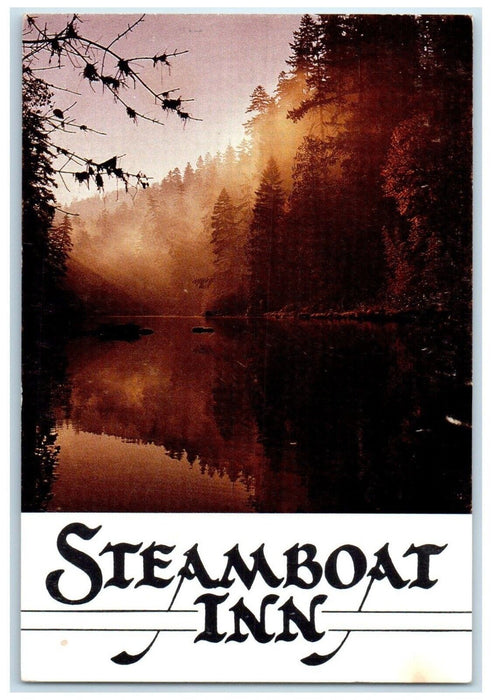 c1960 Scenic View Steamboat Inn Lake River Roseburg Oregon OR Unposted Postcard