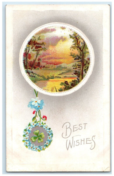 1911 Best Wishes Pleasant View Illinois IL To Frederick Duane Cancel Postcard