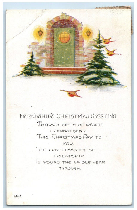 1923 Christmas Greeting Nutter Fort West Virginia WV Garfield Kansas KS Postcard