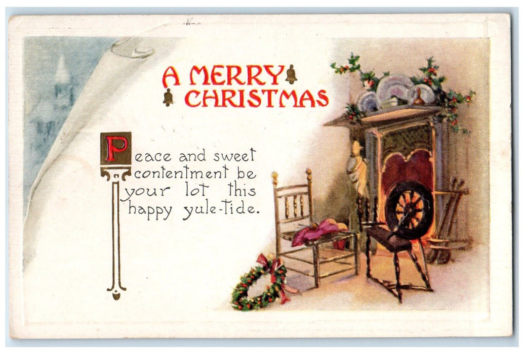 1923 Christmas Enfield Massachusetts MA Quabbin Dam Ghost Town 1 Cent Postcard