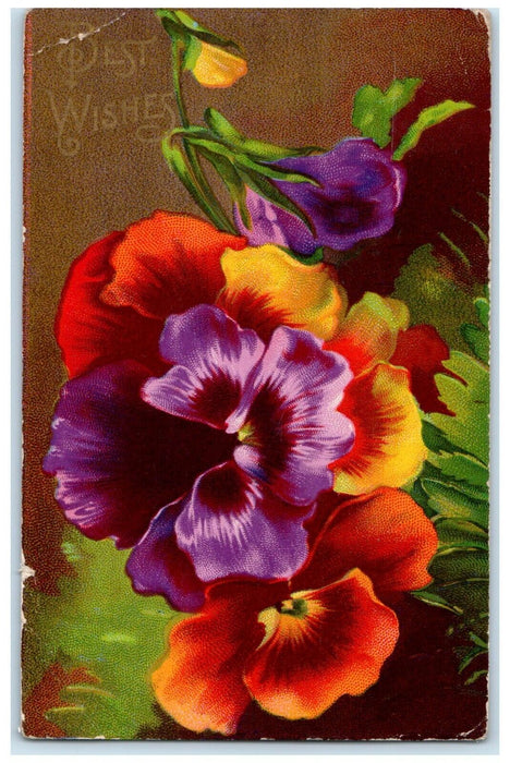 1912 Best Wishes Colony Oklahoma OK Kink Colorado CO Duane Cancel Postcard