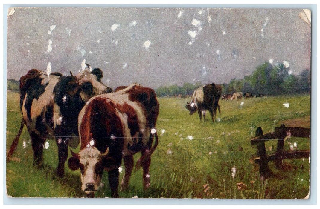 1908 Simpson Kansas KS To Asherville Duplex Cancel 1 Cent Postcard