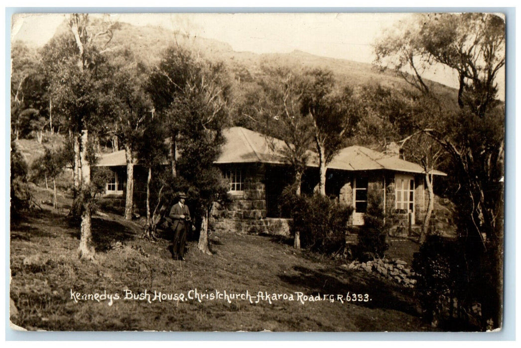 c1940's Kennedys Bush House Christchurch New Zealand RPPC Photo Postcard