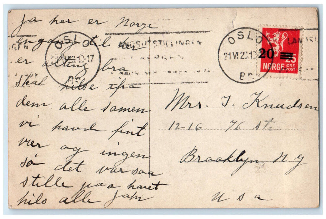 1920 Sportsstuen Holmenkollen Oslo Norway Posted RPPC Photo Postcard