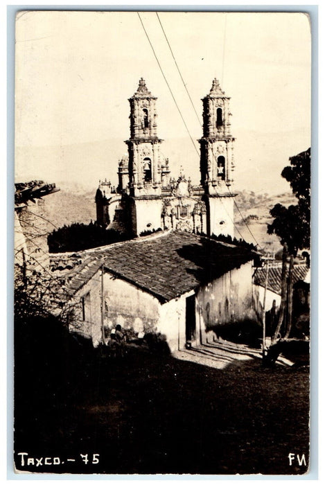 1937 Buildings Towers View Taxco Guerrero Mexico Posted RPPC Photo Postcard