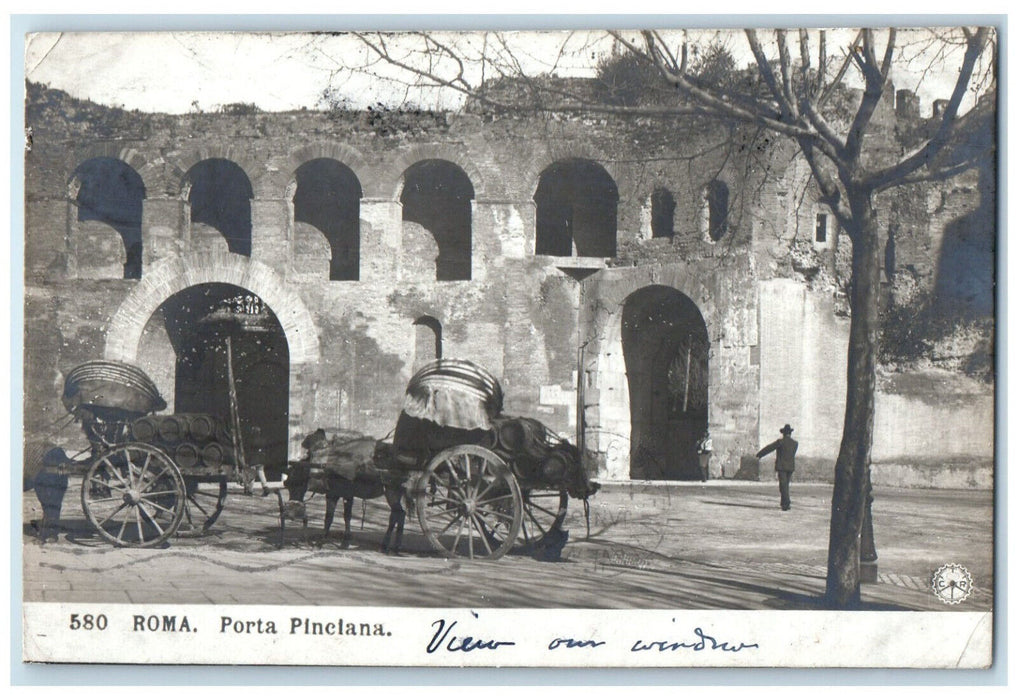 c1950's Porta Pinciana Rome Italy Posted Vintage RPPC Photo Postcard