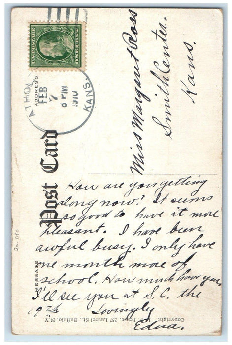 1910 Poem Athol Kansas KS Smith Center Kansas KS Duane Cancel DPO Postcard