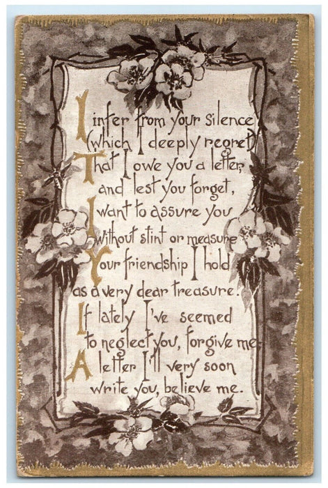 1910 Poem Athol Kansas KS Smith Center Kansas KS Duane Cancel DPO Postcard