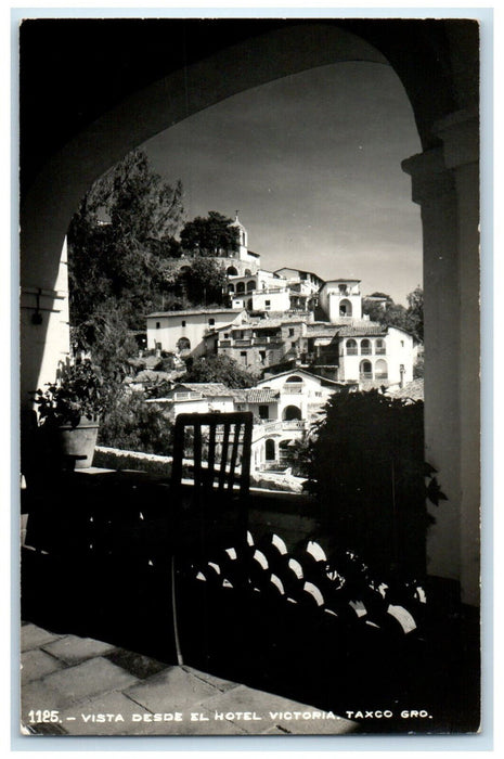 c1930's Vista Desde El Hotel Victoria Taxco Mexico RPPC Photo Postcard