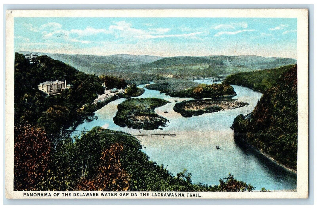 1925 Panorama Of The Delaware Water Gap On The Lackawanna Trail Vintage Postcard