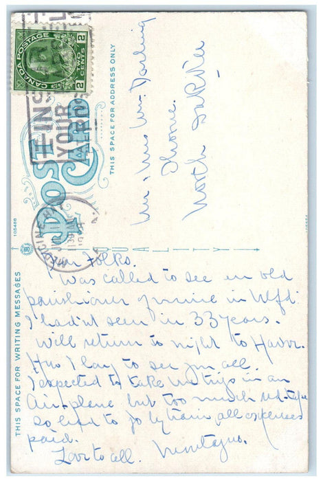 c1930's City Hall Medicine Hat Alberta Canada Posted Vintage Postcard