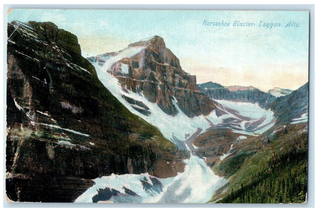 1910 Horseshoe Glacier Laggan Alberta Canada Duncan Mills CA Postcard