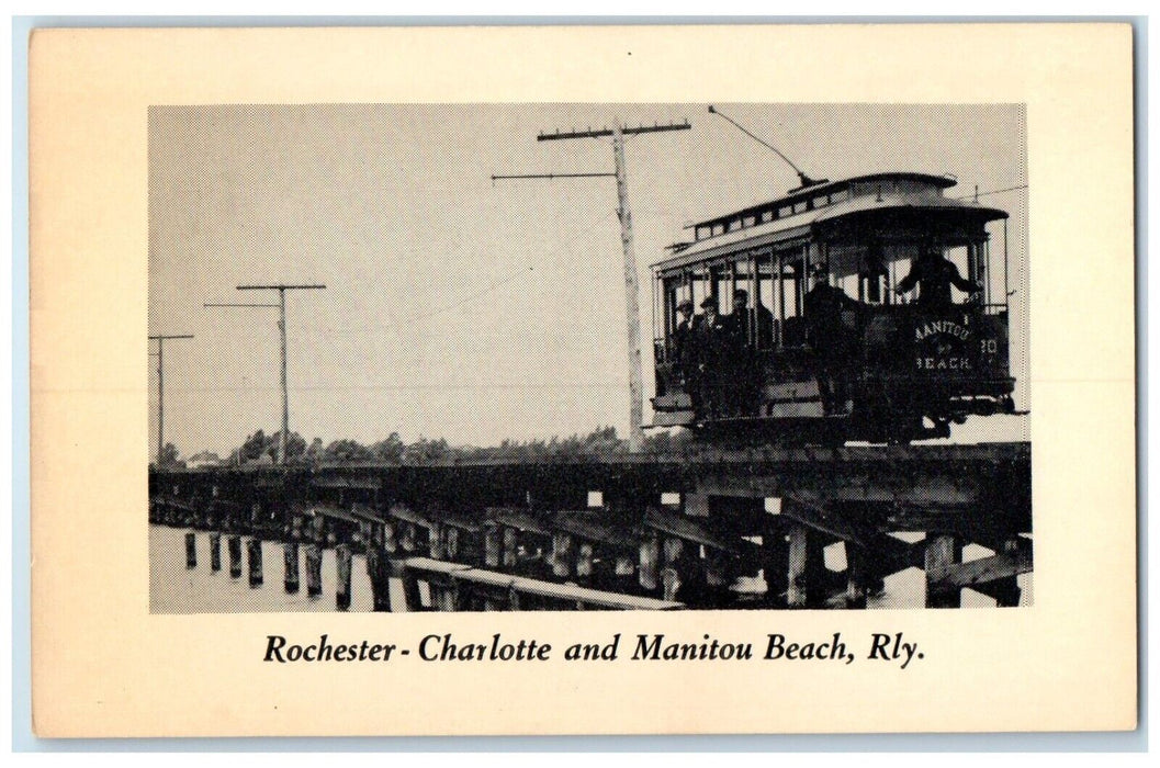 Rochester Charlotte And Manitou Beach Railway Car # 10 Rochester NY Postcard