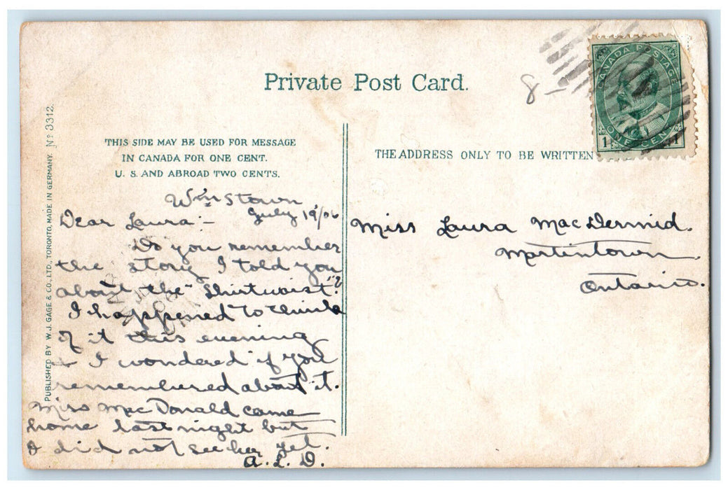 1906 Marion Lake Selkirk Range British Columbia Canada Antique Postcard