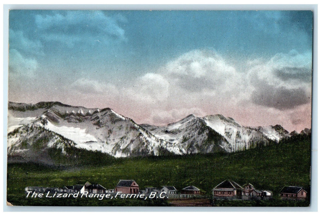 c1910 The Lizard Mountain View Fernie British Columbia Canada Unposted Postcard