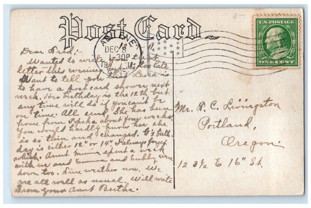 1911 Busy Day Main St Building Road Looking North Strong City Kansas KS Postcard