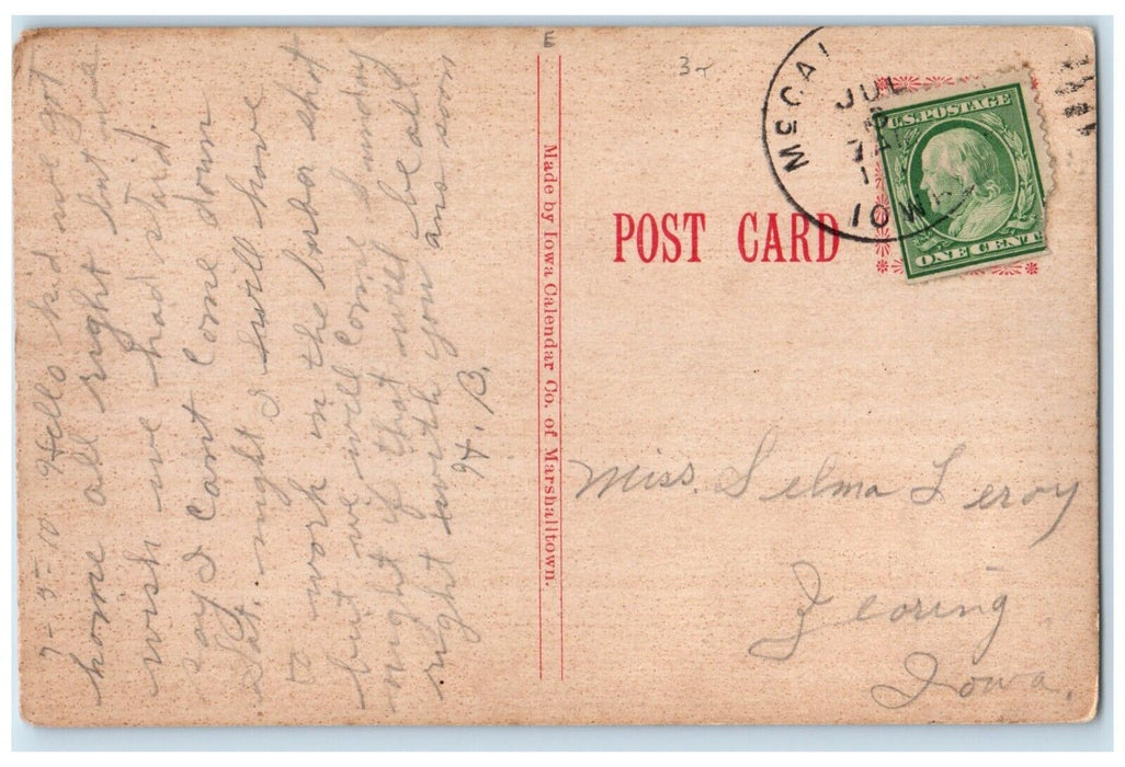 c1910 East West Main Street Multi-View McCallsburg Iowa Antique Vintage Postcard