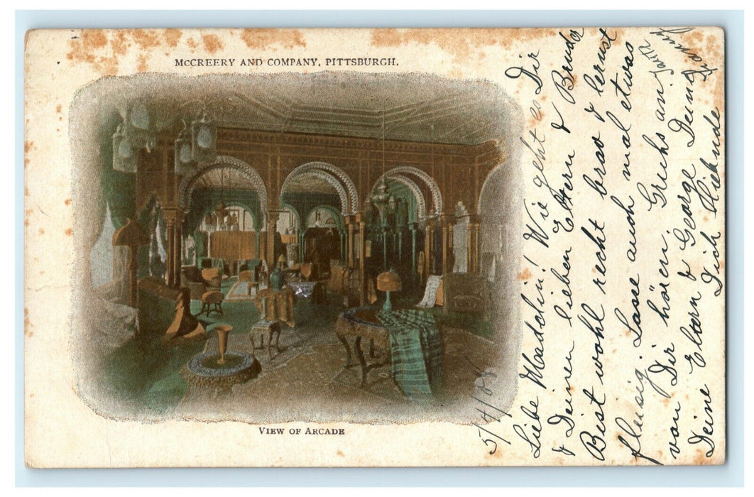 1909 McCreery Co. Pittsburgh PA View of Arcade Posted Store Antique Postcard