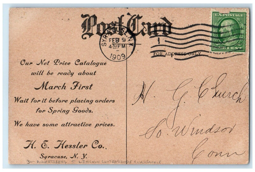 1909 Lincoln And The Contrabands Clapsaddle Embossed Antique Posted Postcard
