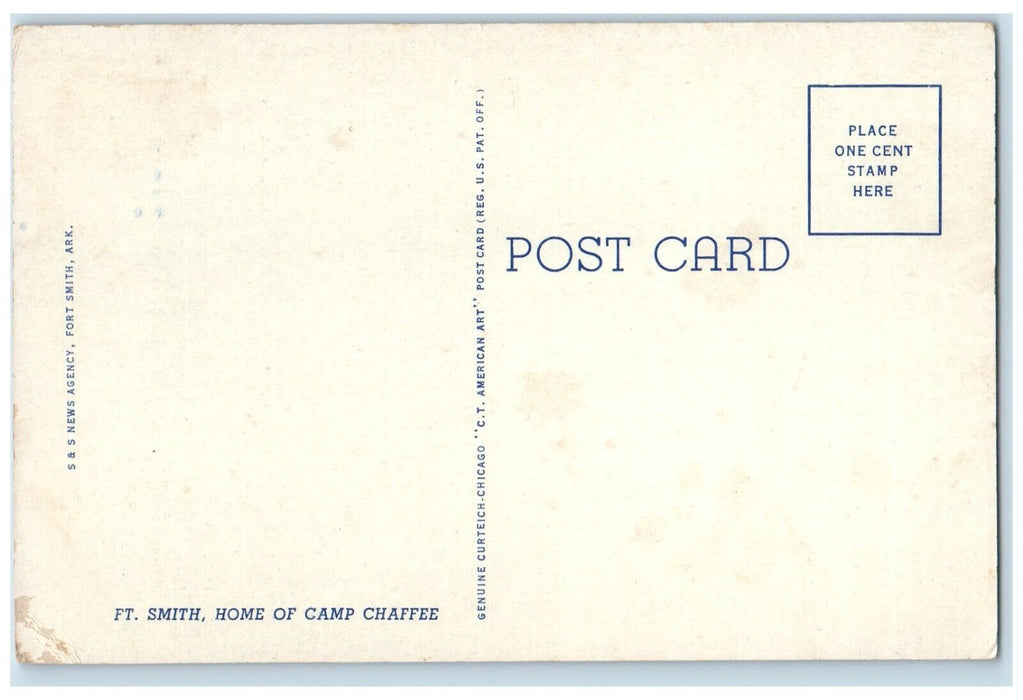 c1940 Airplane View Lake Fort Smith US Highway 71 Arkansas AK Unposted Postcard